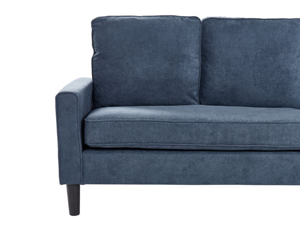 3-seter sofa Marineblå Polstret Treben Med fotskammel Stuesofa Moderne Elegant