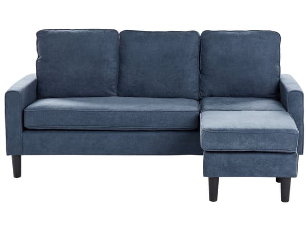 3-seter sofa Marineblå Polstret Treben Med fotskammel Stuesofa Moderne Elegant