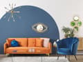 Miniatyrbilde 4 av 11: Sovesofa Oransje Fløyel 3-seter Metallben Dekorative knapper Avtakbare putetrekk Justerbar ryggstøtte Sofa med sovefunksjon Moderne design