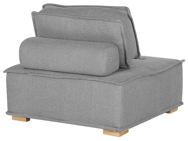 1-seters Seksjon Grå Polyester Ben i massivt tre Tuftede Sete Avtagbart Putetrekk