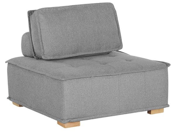 1-seters Seksjon Grå Polyester Ben i massivt tre Tuftede Sete Avtagbart Putetrekk