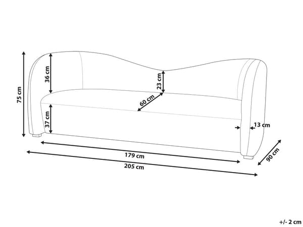 Sofa Hvit fløyel 3-seters buet form moderne design moderne stuemøbler