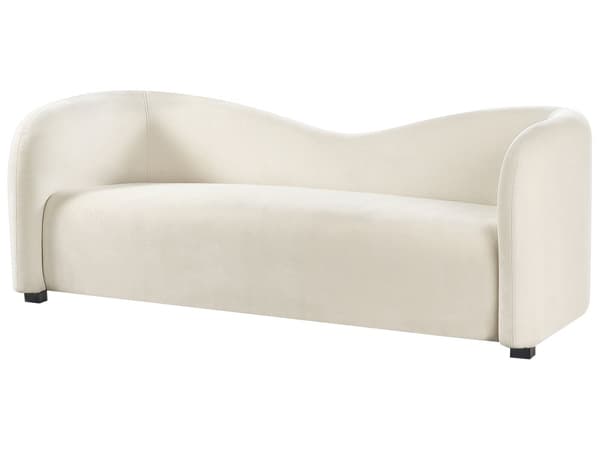 Sofa Hvit fløyel 3-seters buet form moderne design moderne stuemøbler