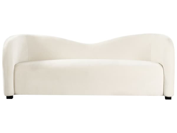 Sofa Hvit fløyel 3-seters buet form moderne design moderne stuemøbler
