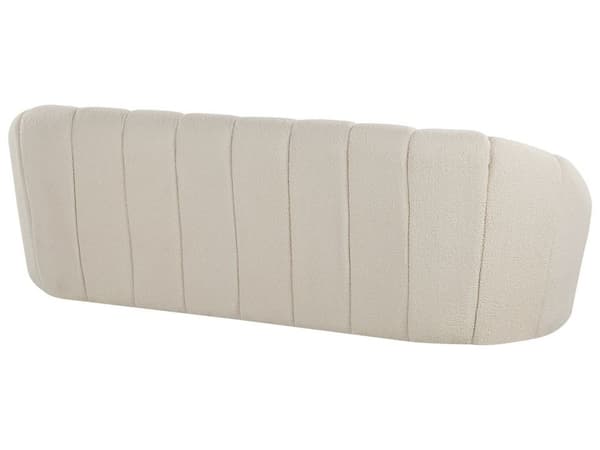 Sofa Hvitt Stoff 3-seter Glamour Ingen armlener Stue Bred rygg