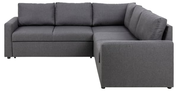 Sander hjørnesofa skjult lagring og uttrekkbar seng grå.