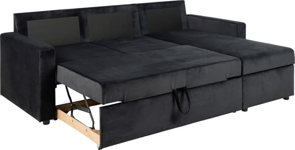 Sander sovesofa sjeselong vendbar, skjult lagring og uttrekkbar seng antracitgrå.