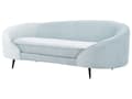 Miniatyrbilde 4 av 10: Sofa Lyseblå Blå Fløyel Glamour Buet Retrostil 3-seter Gull Metallben