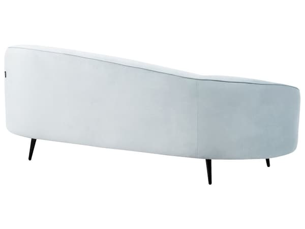 Sofa Lyseblå Blå Fløyel Glamour Buet Retrostil 3-seter Gull Metallben