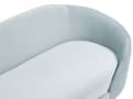 Miniatyrbilde 6 av 10: Sofa Lyseblå Blå Fløyel Glamour Buet Retrostil 3-seter Gull Metallben