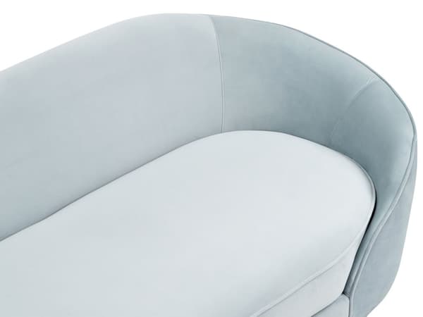 Sofa Lyseblå Blå Fløyel Glamour Buet Retrostil 3-seter Gull Metallben