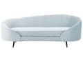 Miniatyrbilde 1 av 10: Sofa Lyseblå Blå Fløyel Glamour Buet Retrostil 3-seter Gull Metallben