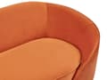Miniatyrbilde 6 av 10: Sofa Oransje Fløyel Glamour Buet Retrostil 3-seter Gull Metallben