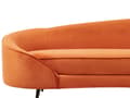 Miniatyrbilde 7 av 10: Sofa Oransje Fløyel Glamour Buet Retrostil 3-seter Gull Metallben