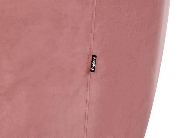 Sofa Rosa Fløyel Glamour Buet Retrostil 3-seter Gull Metallben