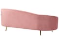 Miniatyrbillede 5 af 10: Sofa Lyserød Pastel Velour Polstret Guld Metalben 3 Personers Moderne Designsofa med Buet Ryg Retro Minimalistisk til Stuen