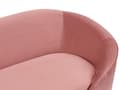 Miniatyrbillede 6 af 10: Sofa Lyserød Pastel Velour Polstret Guld Metalben 3 Personers Moderne Designsofa med Buet Ryg Retro Minimalistisk til Stuen