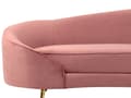 Miniatyrbillede 7 af 10: Sofa Lyserød Pastel Velour Polstret Guld Metalben 3 Personers Moderne Designsofa med Buet Ryg Retro Minimalistisk til Stuen