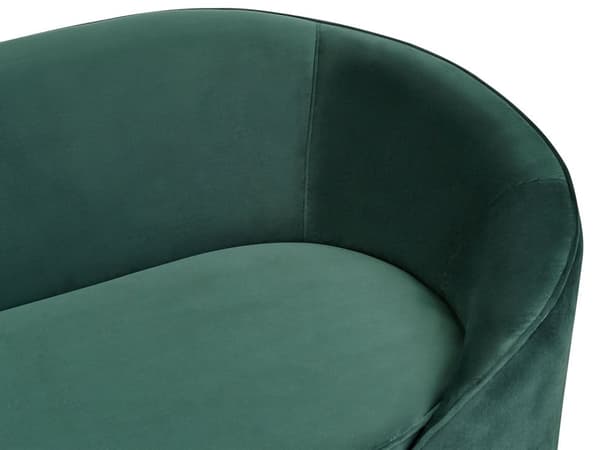 Sofa Grøn Velour Polstret Guld Metalben 3 Personers Moderne Designsofa med Buet Ryg Retro Minimalistisk til Stuen
