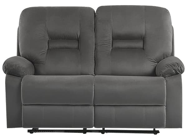 Sofa Grå Velour Stof Elektrisk Recliner Blød 2 Personers Designsofa med Justerbart Ryglæn og Fodstøtte Biografsofa med Indbygget Fodskammel