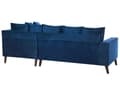 Miniatyrbillede 5 af 11: Hjørnesofa Blå Velour 3 Personers Designsofa med Rygpuder Tilbehør Blød Moderne Venstrevendt L Formet Sofa Indretning Stue