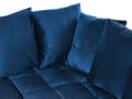Miniatyrbillede 7 af 11: Hjørnesofa Blå Velour 3 Personers Designsofa med Rygpuder Tilbehør Blød Moderne Venstrevendt L Formet Sofa Indretning Stue