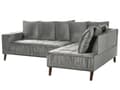 Miniatyrbillede 4 af 11: Hjørnesofa Grå Velour 3 Personers Designsofa med Rygpuder Tilbehør Blød Moderne Venstrevendt L Formet Sofa Indretning Stue