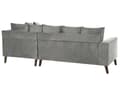 Miniatyrbillede 5 af 11: Hjørnesofa Grå Velour 3 Personers Designsofa med Rygpuder Tilbehør Blød Moderne Venstrevendt L Formet Sofa Indretning Stue
