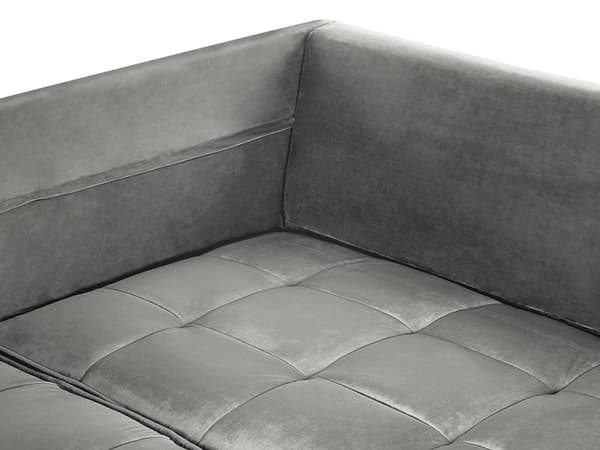 Hjørnesofa Grå Velour 3 Personers Designsofa med Rygpuder Tilbehør Blød Moderne Venstrevendt L Formet Sofa Indretning Stue