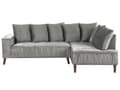 Miniatyrbillede 1 af 11: Hjørnesofa Grå Velour 3 Personers Designsofa med Rygpuder Tilbehør Blød Moderne Venstrevendt L Formet Sofa Indretning Stue