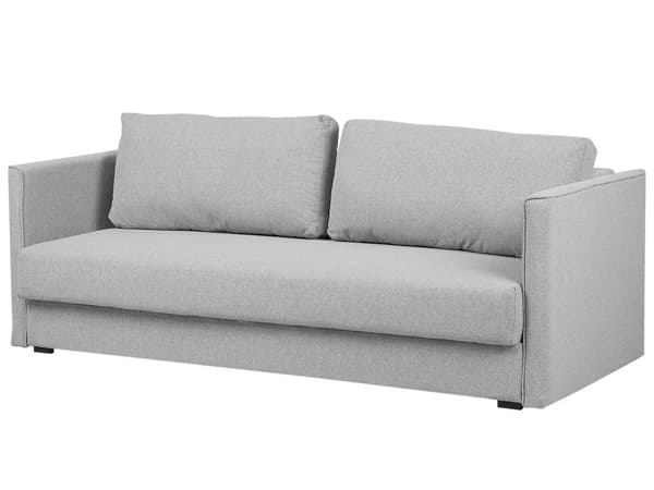 Sovesofa i Grått Stoff med 3 seter og Oppbevaringsrom Avtakbare Puter Moderne