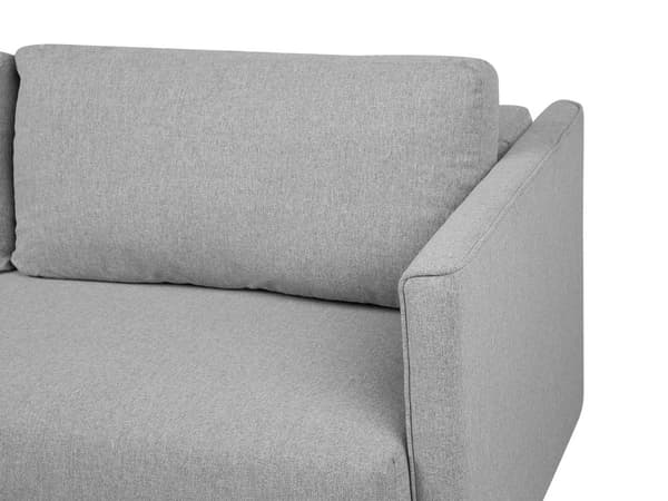 Sovesofa i Grått Stoff med 3 seter og Oppbevaringsrom Avtakbare Puter Moderne