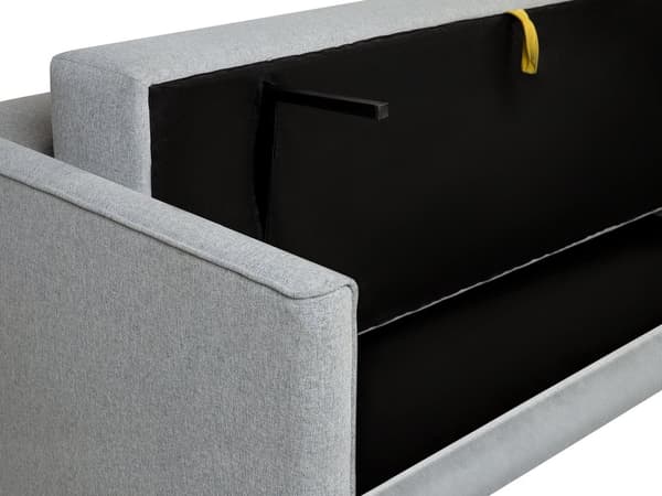 Sovesofa i Grått Stoff med 3 seter og Oppbevaringsrom Avtakbare Puter Moderne