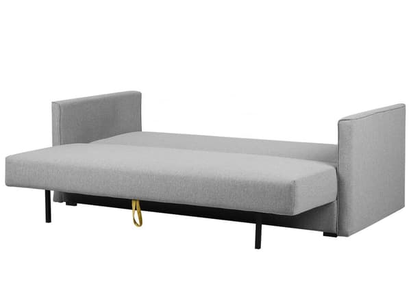 Sovesofa i Grått Stoff med 3 seter og Oppbevaringsrom Avtakbare Puter Moderne