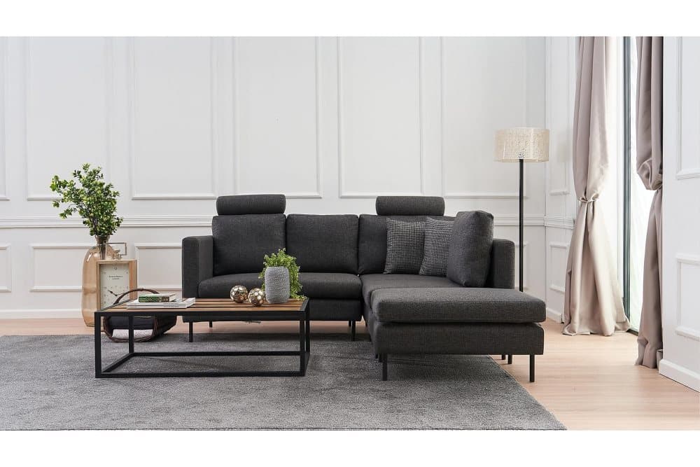 Carlston Soffa 3-sits med Schäslong Antracit