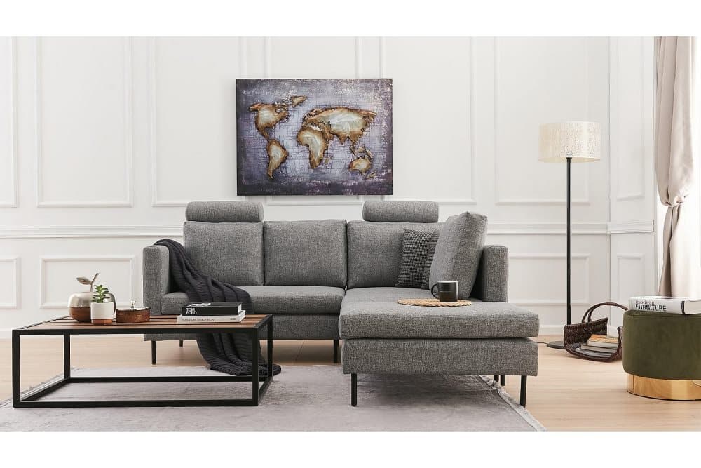Carlston Soffa 3-sits med Schäslong Grå
