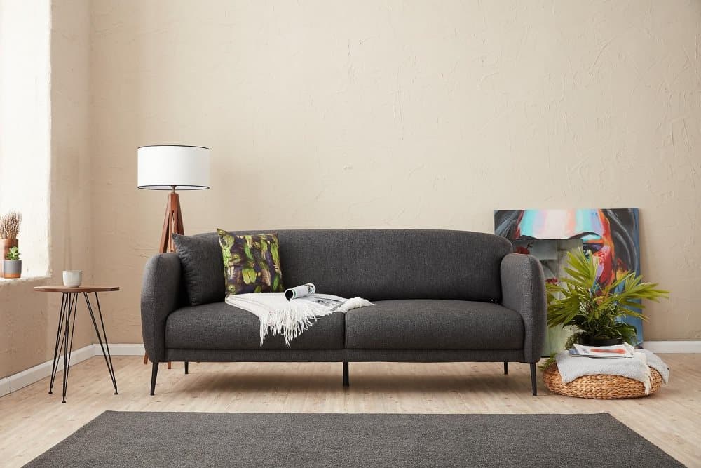 GIMLA Bäddsoffa 3-sits 180x90 cm Antracit