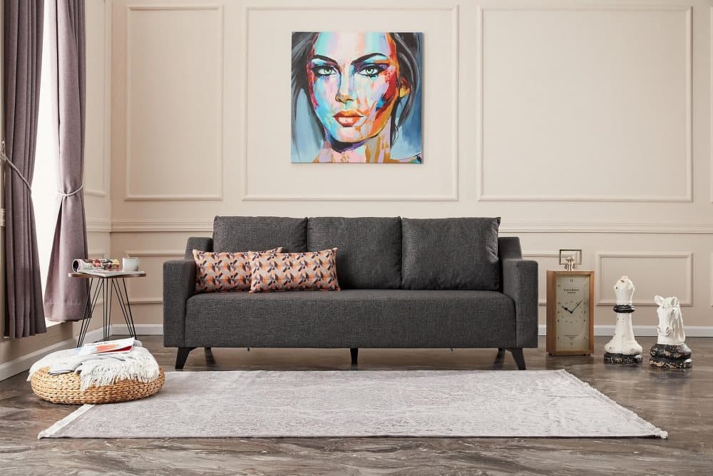 Charlestrong Bäddsoffa 3-sits 230x90 cm Antracit