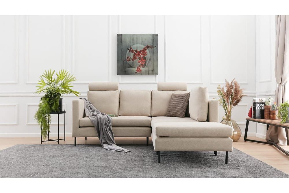 Carlston Soffa 3-sits med Schäslong Beige