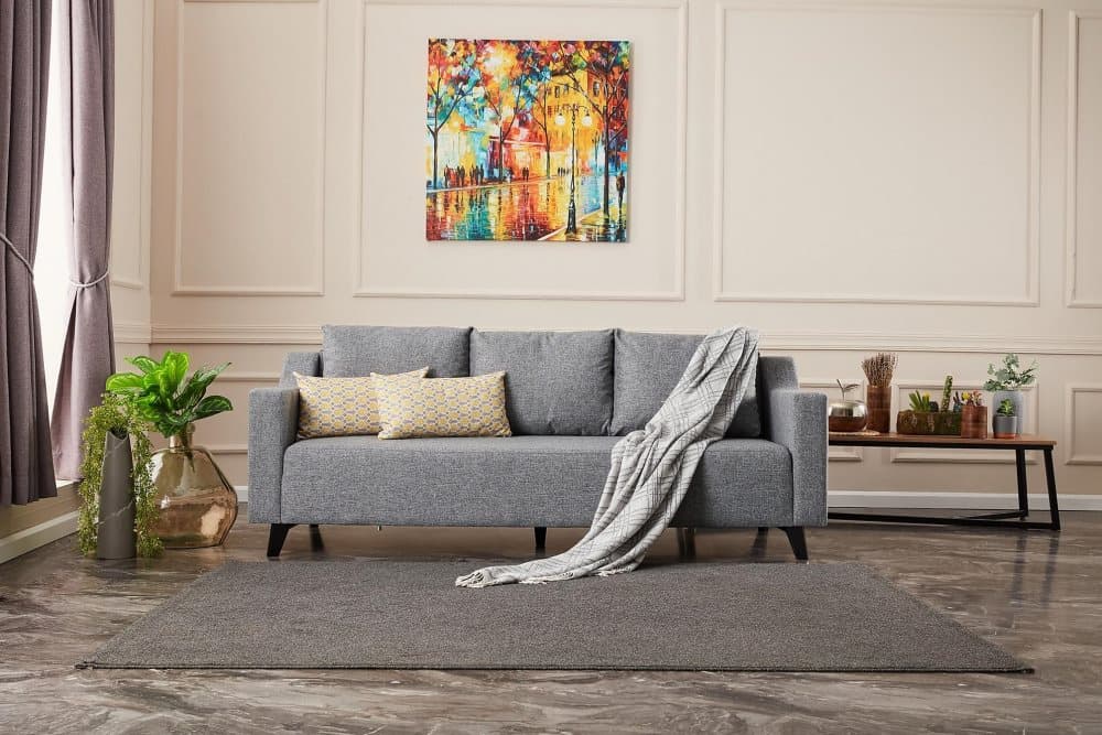 Charlestrong Bäddsoffa 3-sits 230x90 cm Grå
