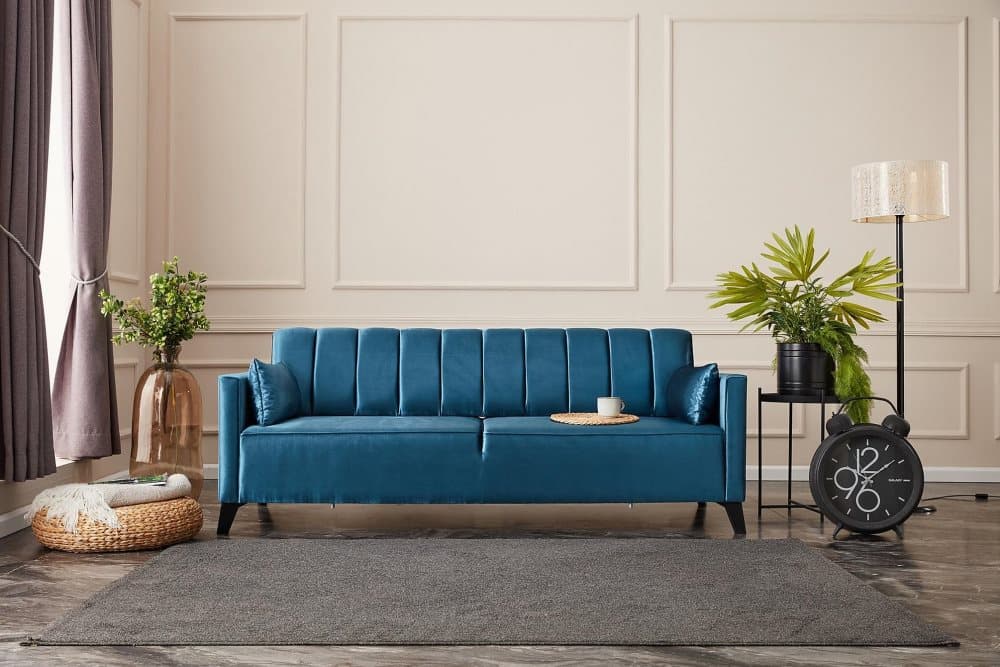 Karlston Bäddsoffa 3-sits 188x90 cm Blå