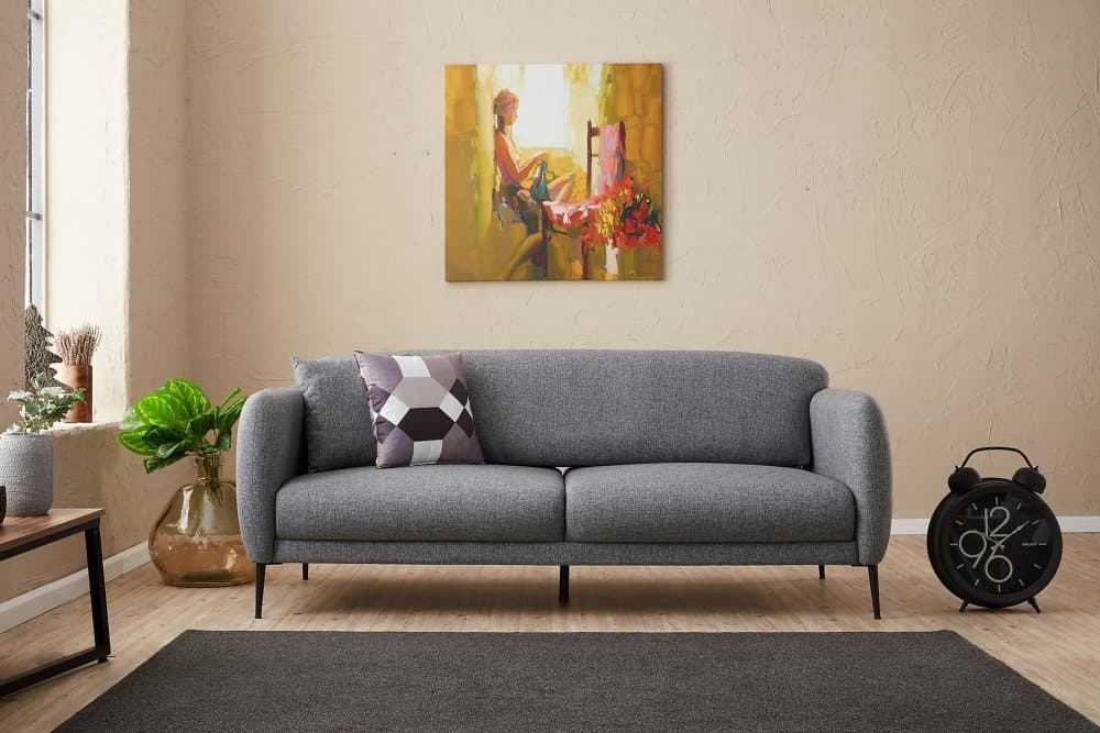 GIMLA Bäddsoffa 3-sits 180x90 cm Grå