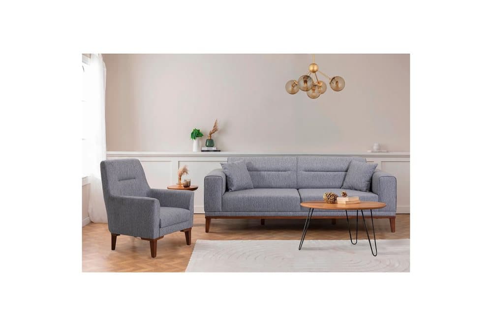 Casavilla Soffgrupp 3-sits Soffa + Fåtölj Grå