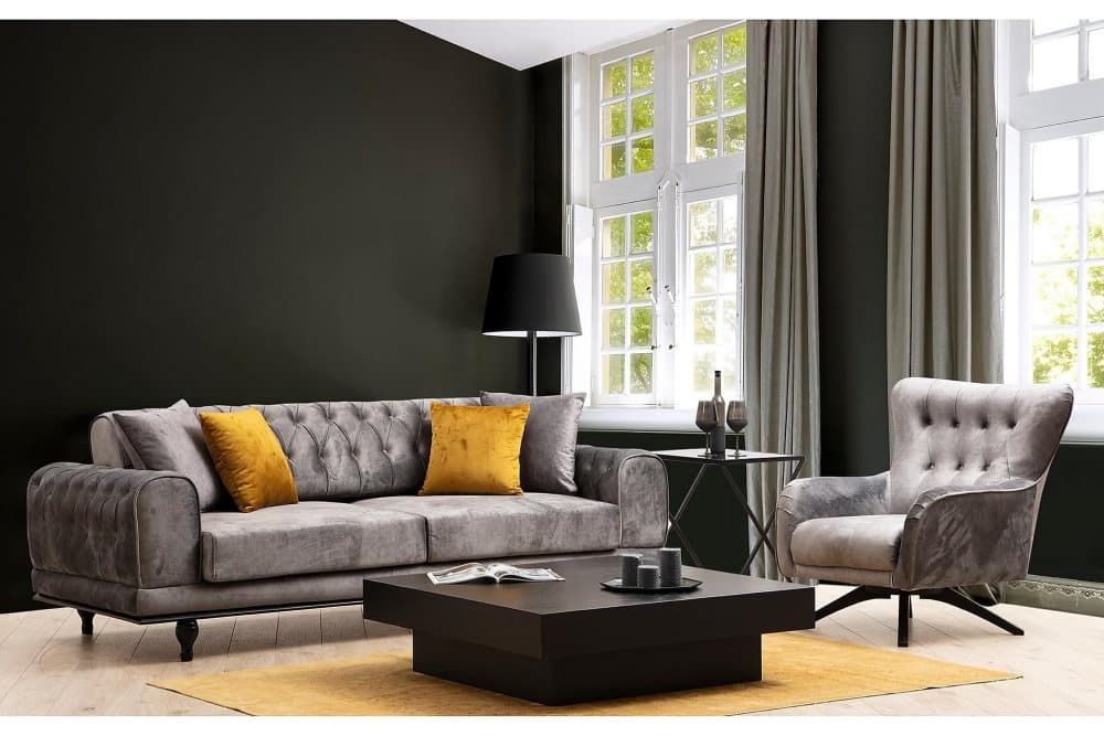 Stockvile Bäddsoffa 3-sits 220x95 cm Antracit