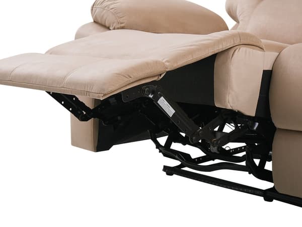 Hvilesofa 3-seters Beige Fløyel Elektrisk Justerbar Rygg Fotstøtte LED-lys Moderne Stue
