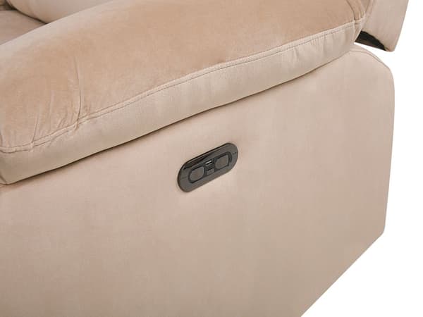 Hvilesofa 3-seters Beige Fløyel Elektrisk Justerbar Rygg Fotstøtte LED-lys Moderne Stue