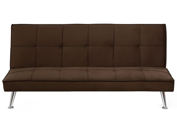 Sovesofa Brun Polyester 3-seter Polstret Metallben Justerbar ryggstøtte Moderne design Sofa