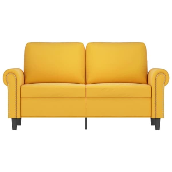 vidaXL 2-sitssoffa gul 120 cm sammet