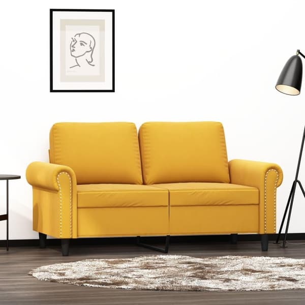 vidaXL 2-sitssoffa gul 120 cm sammet