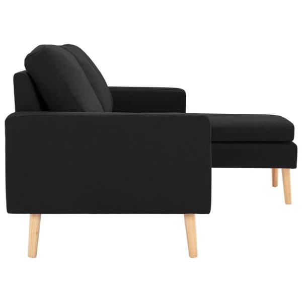vidaXL 3-personers sofa med fodskammel stof sort